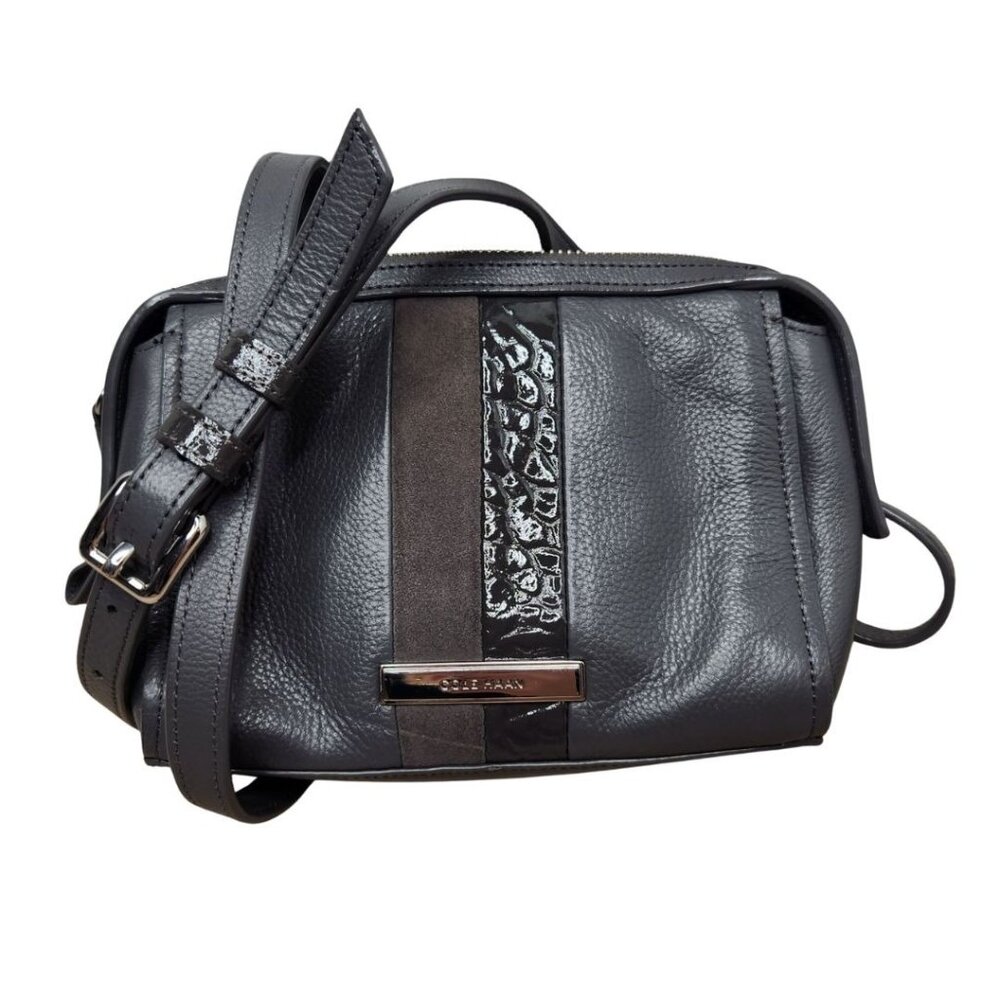 Cole Haan Davenport Grey Leather Purse Crossbody Bag Satchel Mini Bag
